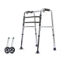 SSLW Walking Walker Frame Folding Height Adjustable Walking Machine 2 Wheel Light Aluminum Alloy Roller and Interaction