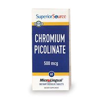 Superior Source Chromium Nutritional Supplements, 500 mcg, 60 Count