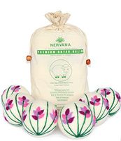 Organic Wool Dryer Balls - Lavender 6 XL Premium Quality Reusable Natural Fabric Softener, 100% Hand Made, New Zealand Merino Wool, Bunch of Lavender, Fair-Trade