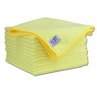 16"x16" Buff Pro Antimicrobial Microfiber Towel with Fresche - Coconut Oil Based, Non-Toxic | 12 Pack (Yellow)