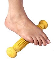 ACS Foot Roller- V Cut Wooden Acupressure Massager Pointed Spiked - 515