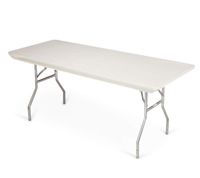 Kwik-Covers 6' Rectangle Plastic Table Covers 30" x 72", Bundle of 5 (Ivory)