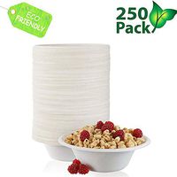 OURhome Disposable Bowls Sturdy Biodegradable Eco Friendly Sugarcane Bagasse, 500Ml Dip Soup Bowl, Serving Bowls, Snack Trays, Alternative to Paper & Plastic Bowls(250 Pcs)
