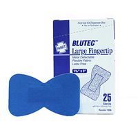 Hart Health BlueTec Large Fingertip Bandages, Metal Detectable, 1 3/4" x 3", Latex Free, Flexible Fabric, 25 Per Box