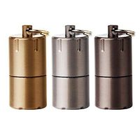 SharpointHome Mini Windproof Brass Lighter Portable Aluminium Alloy Lighter EDC Keychain Fire Starter for Outdoor Activity (3 Colors)