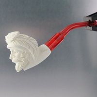 Paykoc Genuine Block Meerschaum Mini Cavalier Pipe with Case M60007