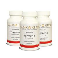 Certified Organic Vadik Herbs Turmeric Root (Curcuma Longa) Powder 3 Bottles Capsules | Cleanses The Blood, Promotes Healthy Skin, Joint Support, Dietary Supplement, Extra Strength
