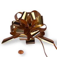 Metallic Gold Pull String Bow 5" | Quantity: 50 Width 1 1/4"