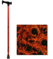NOVA Designer Walking Cane with T-Grip Molded Handle, Lightweight and Adjustable Walking Stick, Mahogany Swirl Design
