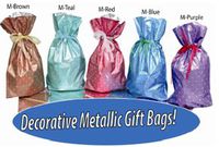 GiftMate 20-Pc. Polka Dot Drawstring Gift Bags with Inserted Ribbons Five (5) Colors: Mocha, Blue, Teal Green, Pink, and Purple!