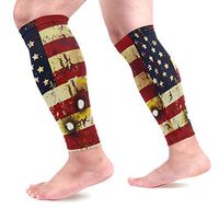 Patriotic American Flag Bullet Holes Sports Calf Compression Sleeves Leg Compression Calf Sleeve for Runners Men Women (1 Pair)