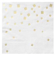 Disposable Paper Napkins - 50-Pack Gold Foil Square Confetti Decorative Napkins, 3-Ply, Party Decoration Supplies for Birthday, Wedding, Bridal Shower, Luncheon Size 6.5 x 6.5 Inches Folded