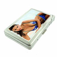 Argentina Pin Up Girls South America D14 Cigarette Case Lighter Smoking King Size Cigarettes Silver Metal Wallet 4" X 2.75" RFID Protection