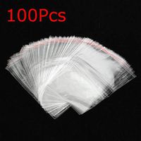 OKIl 100Pcs Resealable Transparent Cellophane Opp Bag With Self Seal Strip