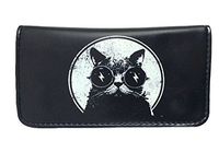 Tobacco Case Pouch Synthetic Leather Smoke for Rolling Cigars Crazy Cat Black and White