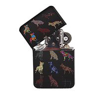 German Shepherd Pattern - Black Lighter Windproof Flip-Top Refillable with tin Gift Box