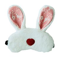 BUYITNOW Plush Rabbit Sleep Eye Mask Kids Cartoon Animal Blindfold Cover for Sleeping