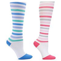 Nurse Mates 2 Pair Per Pack Compression Trouser Sock (Stripe Combo)