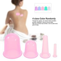4 Pcs Boby Massage Vacuum Therapy Rubber Cup Silicone Cupping Cups Set Body Face Back Legs Cups Kit for Anti Cellulite Anti-Aging Wrinkle Reducer Myofascial Release Collagen Stimulator (Pink)