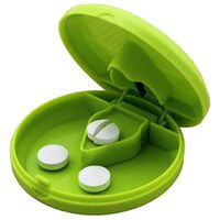 tealn Pill Cutter Pill Splitter Round for Small Pills Large Pills Cut in Half Quarter for Tablet Vitamin Medicine(Green)