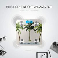 Bluetooth Bathrooms Scales Cartoon Summer Seaside Tree Beach Electric Scales for Weight Body Fat Composition Monitor Analyzer with Smartphone App for Body Management-396lbs