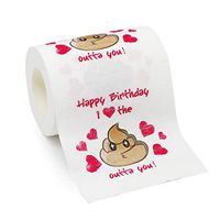 Bravo Sport Happy Birthday Novelty Toilet Paper, Funny Birthday Gag Gift for Him or Her, Romantic Poop Emoji Mens Birthday Gifts, I Love The Poop Outta You