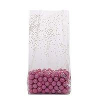 25ct White Sprinkles Confetti Dot 4x2x9" Medium Cello Cellophane Treat Food Snack Bag nfLG -1408