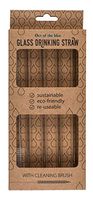 Glass Drinking Straws with Cleaning Brush - Set of 4 - Sustainable, Eco-Friendly, Re-Usable