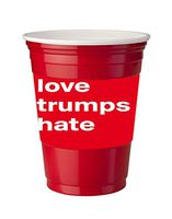 4 Pack of Vinyl Decal Stickers for Disposable Cups/Love trumps Hate