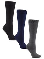 Womens Knee High Socks by Sugar Free Sox Assorted 3 Pack Diabetic Socks | Seamless Toe | Non-Binding Top | Sock Size 9-11