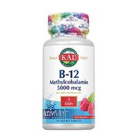 Kal 5000 Mcg Ultra B-12 Methylcobalamin Tablets, Raspberry, 90 Count