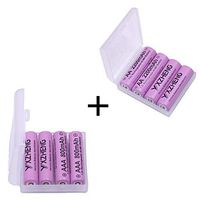 YXZHENG 4 Pcs AA Rechargeable Batteries 2200mAh and 4 Pcs AAA 800mAh Pre-Charged High Capacity Batteries 1.2V NiMH Low Self Discharge Battery Case Included