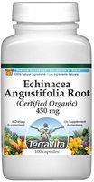 Echinacea Angustifolia Root (Certified Organic) - 450 mg (100 Capsules, ZIN: 517650) - 3 Pack