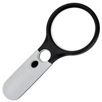 Magnifying Glass with（3 LED Lights/3X 45X )Hand-held Magnifier for Reading,Suitable for Jewelry Identification,Crafts, Hobby,Collectors (Black+White)