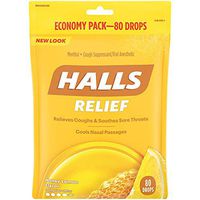 HALLS Relief Honey Lemon Cough Drops, 80 Drops