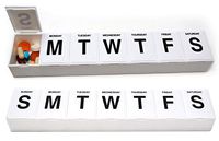 Jumbo Weekly 11" Pill Organizer - Extra Large Compartments Will Hold 7 Days Worth of Vitamins and Medications - Great Size for Gummy & Chewable Vitamins (2 Pack)