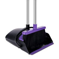 Broom and Dustpan Set Upright, 50-in Broom and Dustpan Set Long Handle Self Cleaning Broom and Dustpan Set for Home Kitchen Office Floor