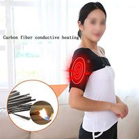 NADAENDR Carbon Fiber Heating Electric Shoulder Shoulders Neck Soft Velvet Hot Warm Middle-Aged Unisex Rechargeable USB Port