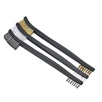 AKOAK 7" Mini Double-Ended Wire Brushes Cleaning Brushes Brass /Steel /Nylon Bristle Brushes for Welding Slag Rust