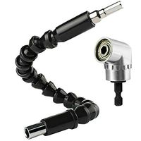 Fun1980s 2pcs Right Angle Drill and Flexible Shaft Bits,Extension Screwdriver Bit Holder Connecting Link,Shaft Connecting Link,Suitable for Computer Case, Furniture,Plastic+Metal Material