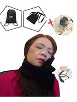 Travel Pillow- Best Travel Stiff Neck Pillows Support-Travel Supports Pillow Footrest & Bag Bonus Set-Baby Soft Velvet-Wrinkle-DUST and Allergy Free-Shrink Free-Travel Pillows for Airplanes (Black)