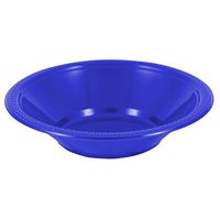JAM PAPER Disposable Plastic Bowls - Small - 12 oz (7 Inch Diameter) - Blue - 20/pack