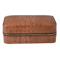 Jolly Cigar Case Travel Genuine Leather Humidor, Cedar Wood Lined with Humidifier and Removable Trays, Portable Light Weight Cigar Box Gift Set (Color : Brown)