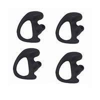 4 Pack Right Large Black Flexible SEMI Custom Ear Mold Insert Rubber Gel EARPIECE Police Duty Gear