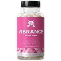 Vibrance Hair Growth Vitamins - Grow Strong Hair Faster, Improve Thickness, Stimulate Length, Beautiful Locks - Biotin & OptiMSM - for All Hair Types - 60 Vegetarian Soft Capsules