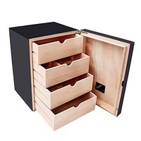 Humidors Cigar Storage Box 150 Stick Cigar Cedar Cigar Large Capacity Humidifier Storage Cigarette Case Gift (Color : Black, Size : 25.324.633cm)