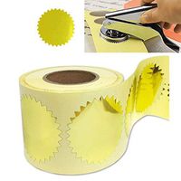 2" Gold Foil Blank Certificate Wafer Seals Labels/Envelope Package Seals Serrated Edge Color Coding Labels Stickers (300 per roll)