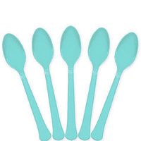 Extra Heavy Weight Plastic Spoons | 20ct (Robin's Egg Blue)