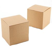 Yalulu 20Pcs 10cm*10cm*10cm Vintage Square Gift Wrapping Kraft Paper Box Cardboard Paper for Gifts, Crafting, Cupcake Boxes (Brown)