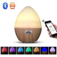 Smart Aroma Diffuser Bluetooth Control App Music Essential Oil Diffuser Atomizer Humidifier Aroma Diffuser 7 Color LED Lights Change 450ml Volume for Home Office Bedroom (Wooden)